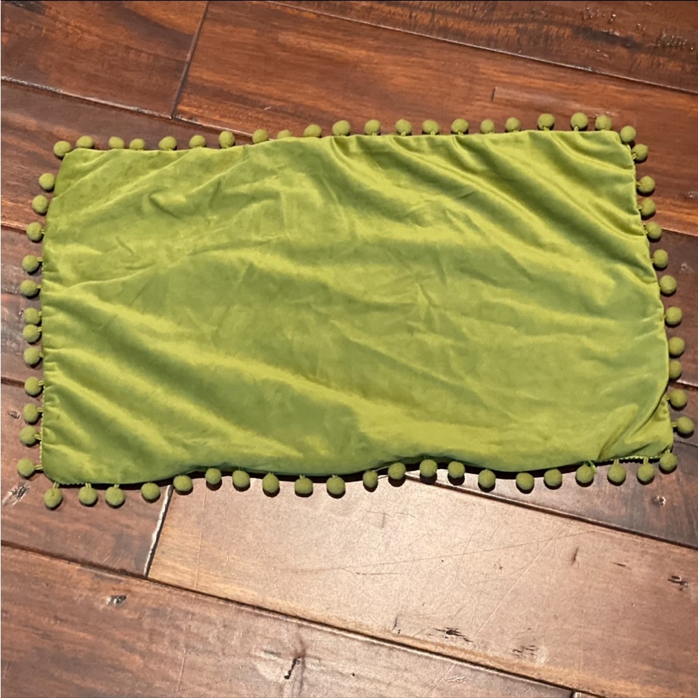 Dezene lime green sham with pompoms